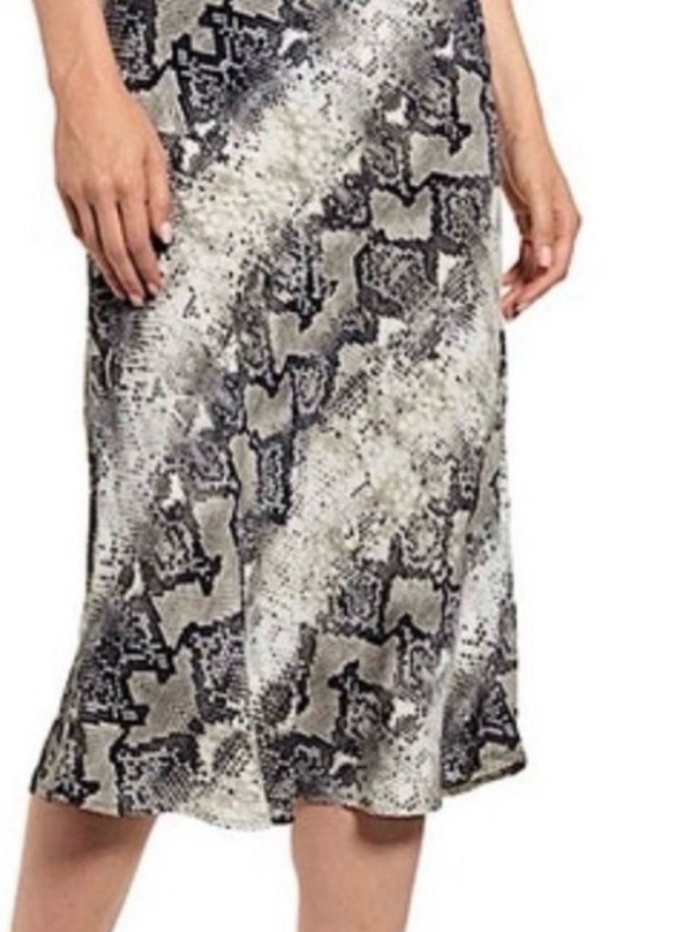 Sanctuary Black & Gray Snake-Print Midi Skirt size XS